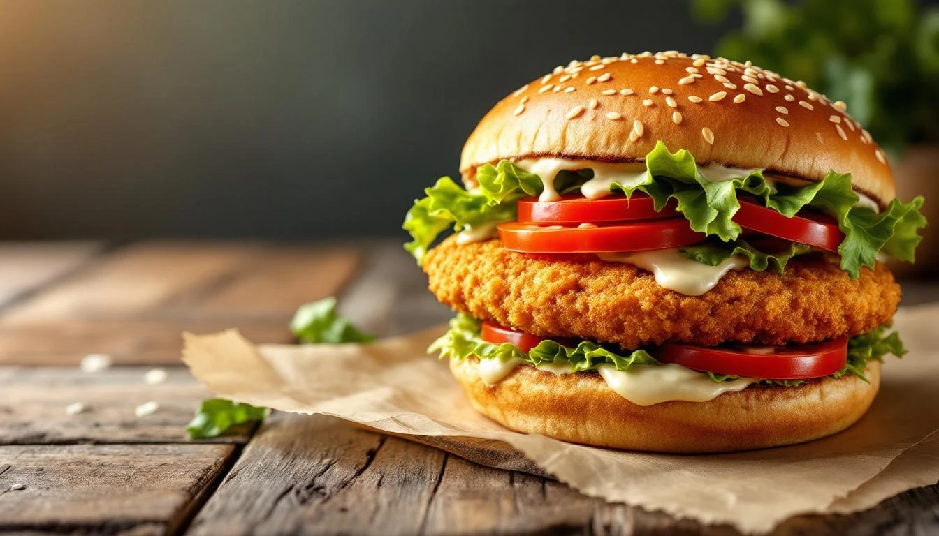 Burger au poulet croustillant